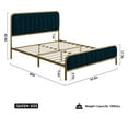 Homfa Queen Size Bed Frame, Round Metal Tube Heavy Duty Bed Frame with Tufted Upholstered