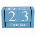thumbnail image 1 of Vintage Wooden Desk Calendar, Wooden Block, Month and Date Display, Home Office Decor, Blue, 1 of 4