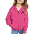 thumbnail image 5 of CPNG Children Girls Bow Print Tracksuits Set Full Zip Long Sleeve Hooded Active Jackets & Jogger Pants Suits 2 Piece Sweatsuit(Hot Pink,5-6 Years), 5 of 8