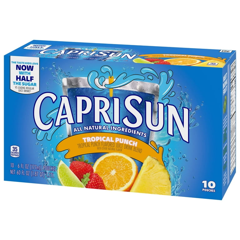 Capri Sun Tropical Punch Flavored Juice Drink Blend, 6 fl oz, 10 count