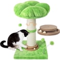 thumbnail image 1 of Cat Scratching Post es Small Cat Tree Tower with Two Cat Hammock Double Cat Hammock with Cat Toy Wooden Interactive Cat Condo for Kitten and Adults Cat, 1 of 6