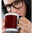 thumbnail image 2 of 3dRose, Red and Black Plaid Checks Pattern, 11oz Two-Tone Black Mug, 2 of 7