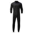 thumbnail image 4 of SOOMLON Men's Gym Running Fitness Workout Clothes Outfit 2 PCS Shirts Pants Shirt Top Set Y2k Pants Sports Suit Slim Fit Fitness Running Two Piece Set Black S, 4 of 5