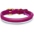 thumbnail image 2 of OOPSDOGGY Rolled Leather Dog Collar Reflective Soft Padded Pet Collar for Small Medium Large Breed Dogs Adjustable, Pink, 2 of 6