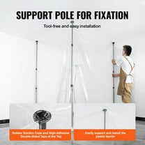 Painting Project Dust Barrier Poles, 10 Ft Tall with Carry Bag, 4 Telescoping Poles and 32.8x13.12 Ft Plastic Film for Interior Decoration