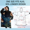 thumbnail image 4 of Oversized Wearable Blanket Hoodie,Colorful Mushroom Eye Black Pattern Sherpa Blanket Hoodie with Super Pockets,Super Warm Fuzzy Pullover for Women & Men, 4 of 6