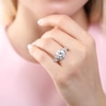 thumbnail image 6 of BERRICLE Sterling Silver 3-Stone Wedding Engagement Rings 4.9 Carat Round Cut Cubic Zirconia CZ Statement Cocktail Anniversary Ring for Women, Rhodium Plated Size 9.5, 6 of 8