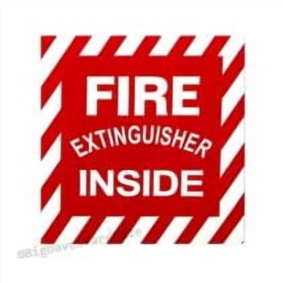 (10 Pack) - FIRE EXTINGUISHER INSIDE - 4"x4", Self Adhesive Vinyl Signs