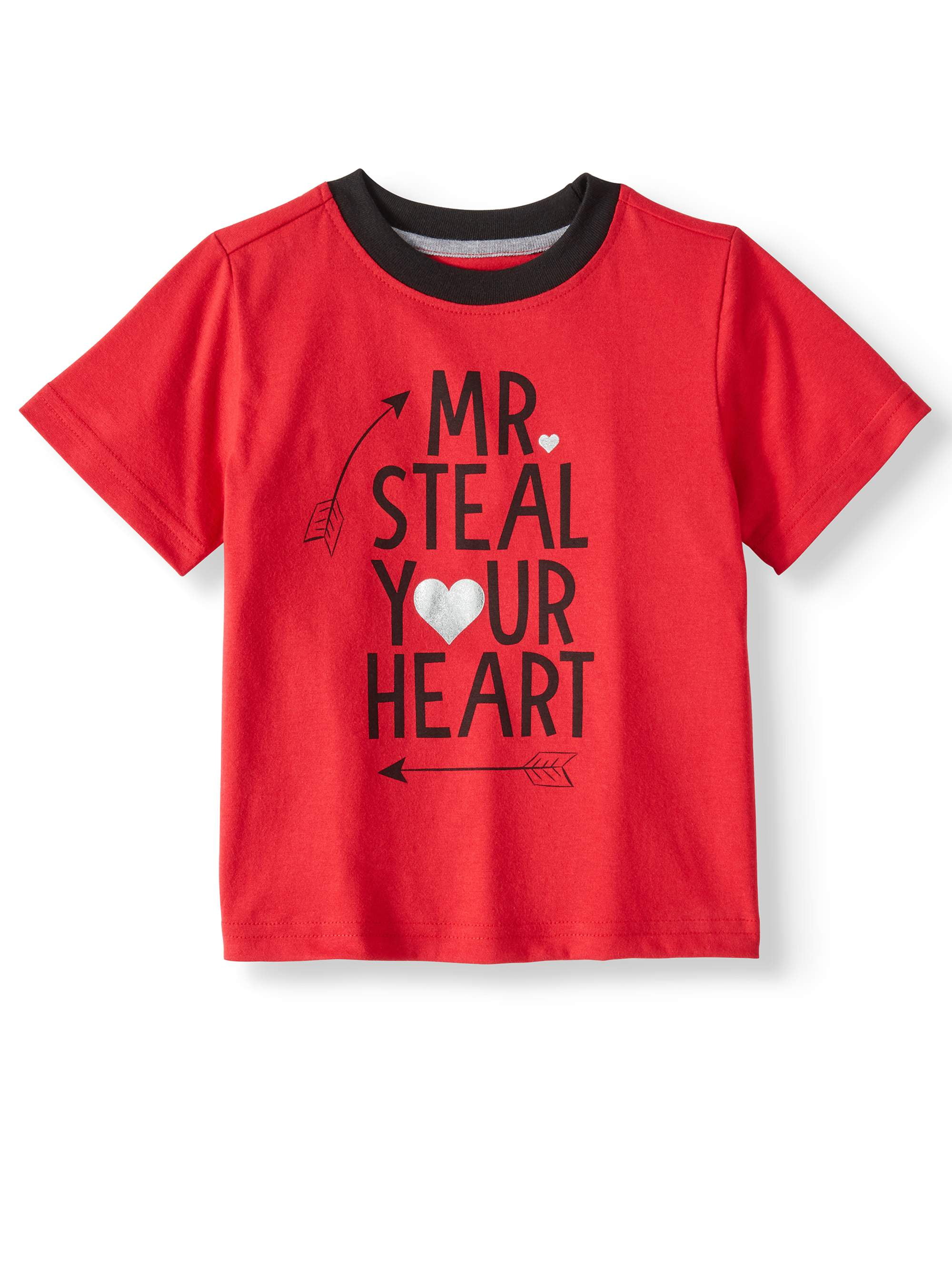 Valentine's Day Short Sleeve Raglan Graphic Tshirt (Toddler Boys