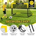 thumbnail image 3 of Set de portería de fútbol BORNEW para niños de 4x3 pies con balón y blancos de tiro, 3 of 8
