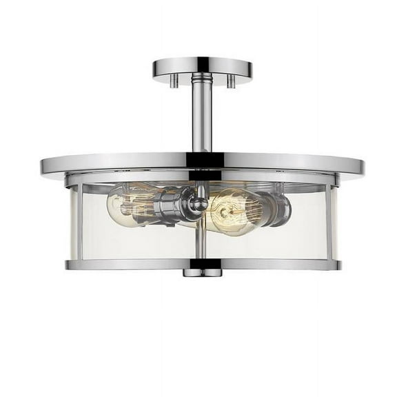 3 Light Semi-Flush Mount In Transitional; Style 15.75 Inches Wide By 11 Inches High-Chrome Finish-Clear Glass Color Z-Lite 462Sf16-Ch