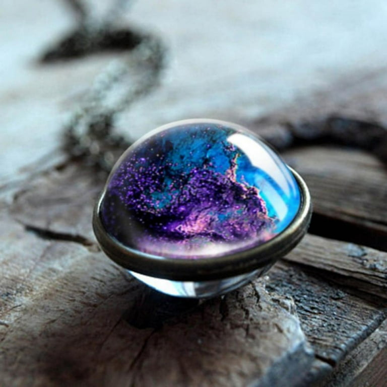 Glass hotsell galaxy necklace