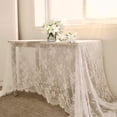 thumbnail image 1 of HWZWT White Lace Tablecloth 60 X 120 Inch Rectangle Vintage Embroidery Bridal Wedding Tablecloth Transparent Overlay for Rustic Outdoor Party Reception Home Decor Pure WhiteWhite Lace T, 1 of 5