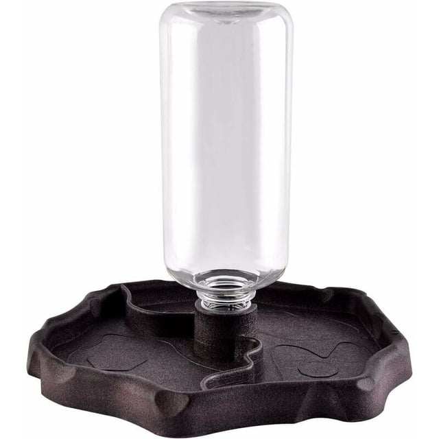 Dispensador de agua para reptiles, bebedero para tortugas, comedero para tortugas terrestres, dispensador de alimentos antidesbordamiento 2 en 1, accesorio para cuenco de plástico, color
