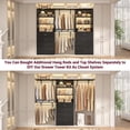 thumbnail image 5 of Homieasy 5.3FT Wood Closet Organizer System with 12 Wood Drawers and 10 Shelves, Modular Walk-in Closets Storage Unit for Walk-in Closet, Bedroom, Black(3 Packs), 5 of 7