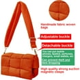 thumbnail image 4 of Puffer shoulder bag Nylon padded woven handbag designer crossbody women down purse, 4 of 6