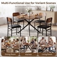 thumbnail image 5 of Ktaxon 5 Pieces 42.1" Round Dining Table Set for 4, Compact Kitchen Table Set with 4 PU Upholstered Chairs, Rustic Brown, 1 Box Arrived, 5 of 12