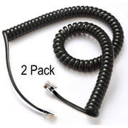 Telephone Cord, Phone Cord, Handset Cord, Black, 2 Pack, Universally Compatible
