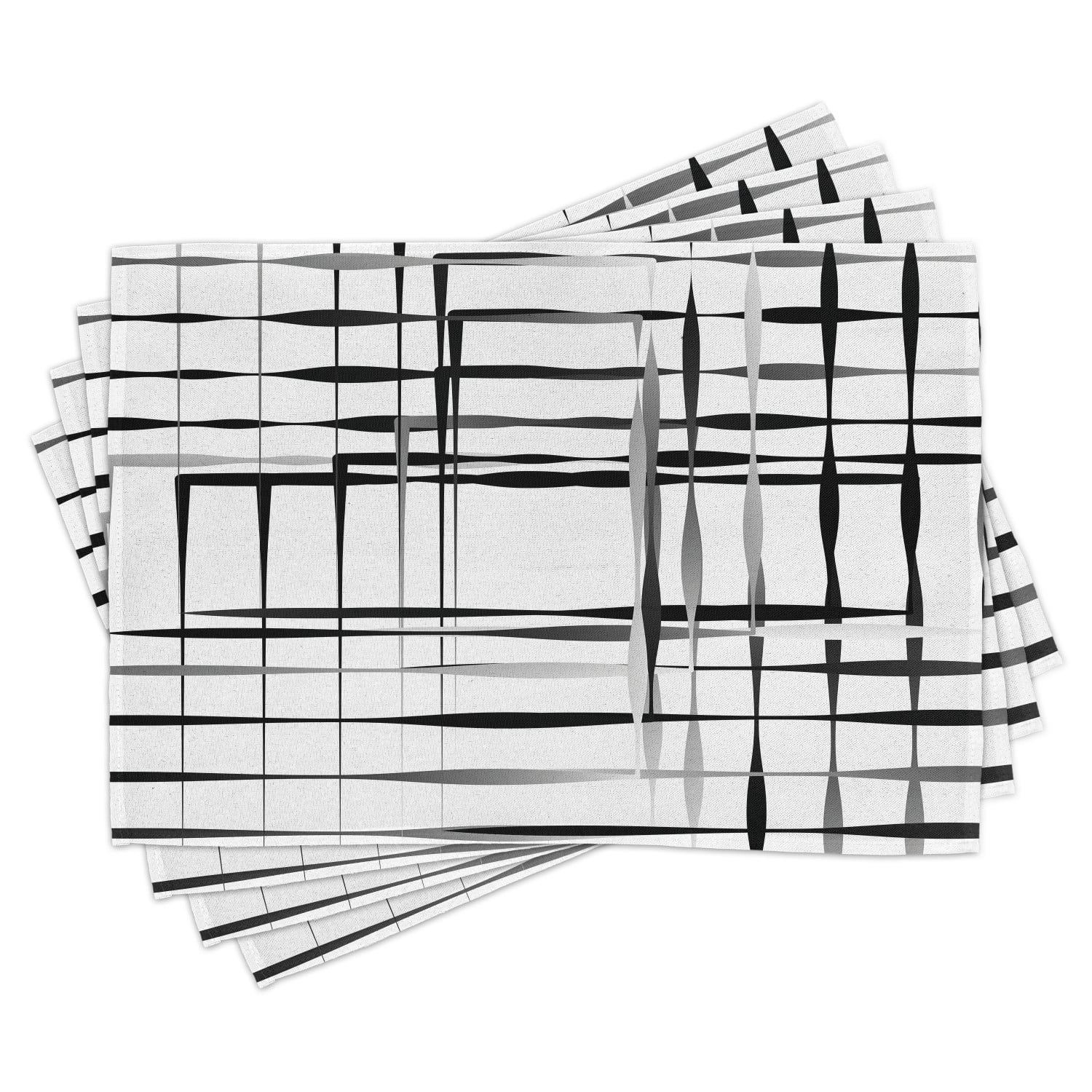 Modern Art Placemats Set of 4 Minimalist Image with Simplistic Spaces