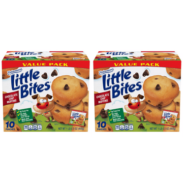 Entenmann's Little Bites Mini Muffins Multipack - Chocolate Chip, 10 ct pack of 2, Chocolate Chip Mini Muffins, Little Bites Muffins, Entenmann's Muffins, Snack Muffins, Pack of 2