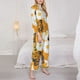 thumbnail image 3 of Balery White Floral and Butterflies Conjunto de Pijama con Estampado para Mujer, Conjunto de Dos Piezas con Manga Larga, Ropa de Dormir Suave con Bolsillos, Pijamas Cómodos-Medium, 3 of 7