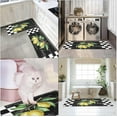 thumbnail image 6 of Yellow Lemon Anti-Fatigue Kitchen Rug Set of 2 Black White Plaid Summer Vintage Cushioned Kitchen Floor Standing Mat Waterproof Non-Slip Kitchen Mat and Rugs PVC Ergonomic Comfort Foam Rug, 6 of 6