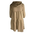 thumbnail image 4 of EIMELI Robes Longues Chandails en Molleton pour Femmes Couleur Unie Manches Longues Grandes Robes à Capuche Ample Automne Hiver, 4 of 6