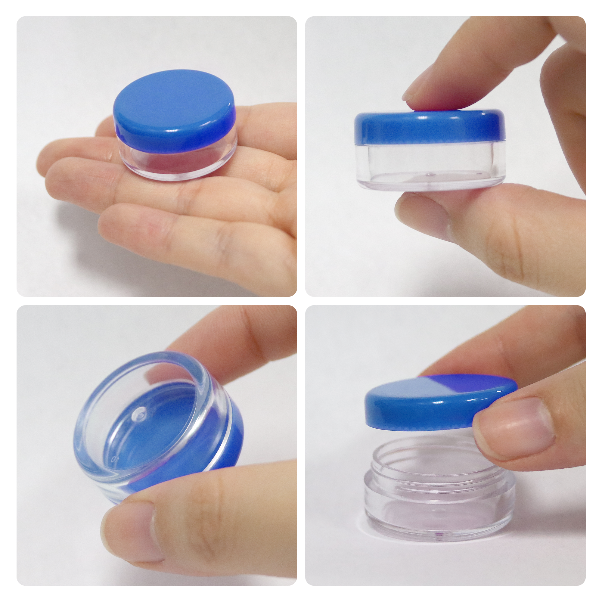 5g/5ml High Quality Acrylic Leak Proof Clear Container Jars with Blue Lids (2000 Jars)