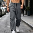thumbnail image 2 of Turilly Sweatpants Plus Size Men's Relaxed Fit Cargo Pants Front Patch Pockets Drawstring Elastic Waist Casual Trousers, 2 of 9