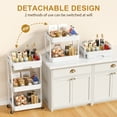 thumbnail image 4 of Cshidworld Rolling Utility Cart with Drawer 3 Tier, Rolling Cart with Lockable Wheels, Storage Shelves Organizer Cart, Multifunctional Storage Cart for Kitchen Bathroom Office Living Room White, 4 of 8