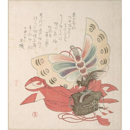 Spring Rain Collection (Harusame shu) vol 2 Costume for the Butterfly Dance (Kocho no mai) Poster Print by Kubo Shunman (Japanese 1757  “1820) (18 x 24)
