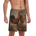 thumbnail image 2 of Sikiie Oil Painting Chicken And Duck Mens Pajama Shorts, Lightweight Lounge Pant with Pockets Soft Sleep Pj Shorts for MenX-Large, 2 of 6