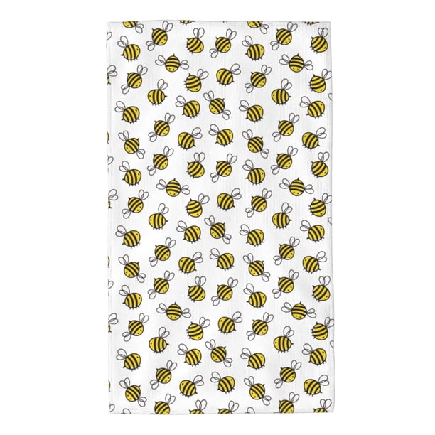 Balery Cute Little Bee Toalla de Microfibra Premium con Estampado – 27.5x16 pulgadas, Alta Absorción, Suave y Aterciopelada, Secado Rápido
