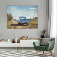 thumbnail image 2 of ONETECH  Antique Car Tapestry Old Truck Car Decor Tapestry Wall Hanging For Bedroom Living Room Dorm Home Decor Blue, 2 of 7