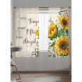thumbnail image 5 of Sheer Curtains 72 Inches Long 2 Panels Set for Bedroom, Yellow Sunflower Semi Sheer Curtains for Windows, Summer Botanical Elegant Pastoral Floral Voile Window Treatments Rod Pocket Curtain, 5 of 7