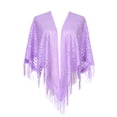 thumbnail image 1 of Chales y envolturas INSPIRE CHIC para vestidos de noche, bufandas triangulares de encaje con flecos para fiestas formales de boda 70.9"x27.6" púrpura claro, 1 of 5