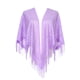 thumbnail image 1 of Chales y envolturas INSPIRE CHIC para vestidos de noche, bufandas triangulares de encaje con flecos para fiestas formales de boda 70.9"x27.6" púrpura claro, 1 of 5