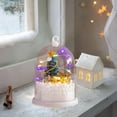 thumbnail image 5 of 1 PC Mini Artificial Christmas Tree in Plastic Dome with LED Lights Christmas Plastic Snow Globe Hanging Ornament Tabletop Christmas Tree for Indoor Home Decor, Festival Gifts for Families Friends, 5 of 6