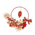 thumbnail image 2 of Corona de Año Nuevo 2024, corona para puerta de entrada, colgante, corona floral artificial estilo D, 2 of 9