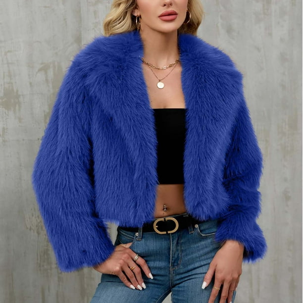 Chaqueta de abrigo cálida para mujer, de invierno, lisa, con cuello vuelto