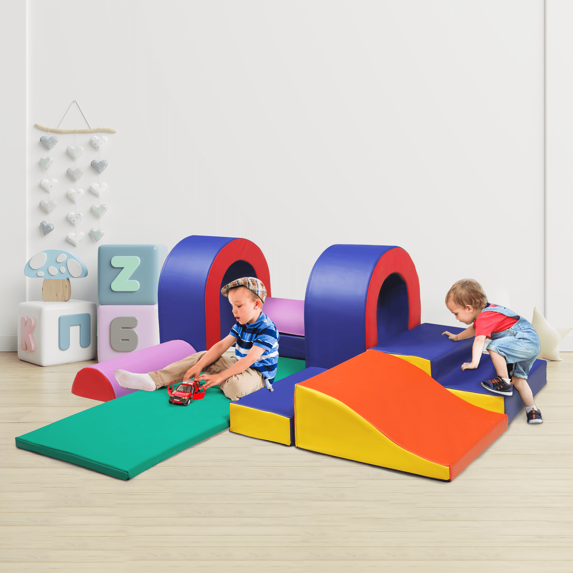 LINLUX 10-Piece Toddler Climbing Foam Block, Soft Foam Building Blocks for Kids, Baby Climbing Toys