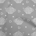 thumbnail image 1 of oneOone Silk Tabby Gray Fabric Tea Kettle Sewing Material Print Fabric By The Yard 42 Inch Wide, 1 of 4