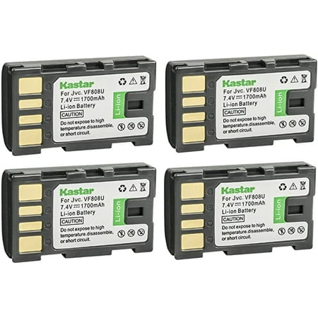 Kastar BN-VF808 Battery 4-Pack Replacement for JVC GZ-MG430 GZ-MG430B GZ-MG430H GZ-MG430HUS GZ-MG435 GZ-MG435B GZ-MG435H GZ-MG435HUS GZ-MG437 GZ-MG437B GZ-MG465 GZ-MG465B GZ-MG465BUS Camera