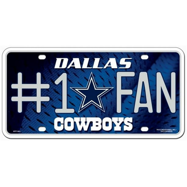 Plaque d'Immatriculation des Cowboys de Dallas - 1 Fan