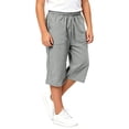 thumbnail image 3 of YMNXA Kids Boys Girls Capri Pants Drawstring Elastic Waist Solid Color Lightweight Loose Fit Stretchy Trousers For Casual Daily Wear,Grey,5-6 Years, 3 of 7