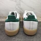 thumbnail image 4 of Adi-das Originals Sambae Leather Sneakers 'Off White Green' IF7162 Womens Size 10, 4 of 6