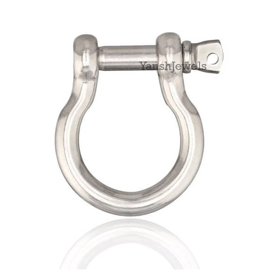 Silver jewelry connector shackle screw lock