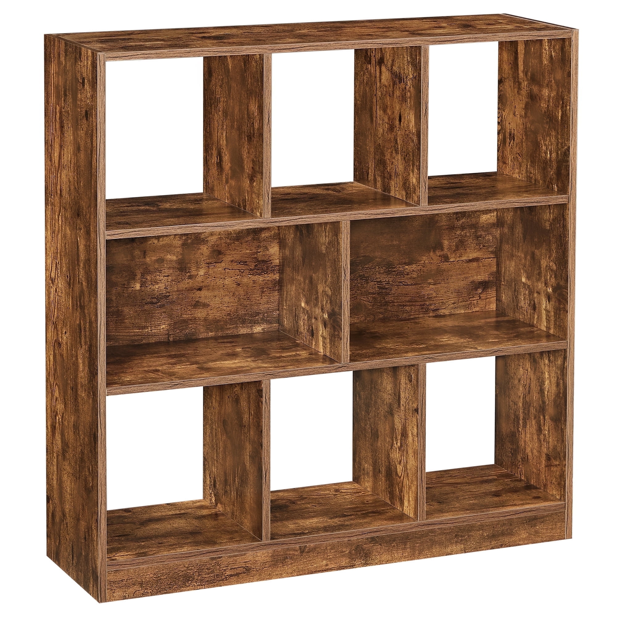 VASAGLE 8-Cube Organizer Bookcase, Brown