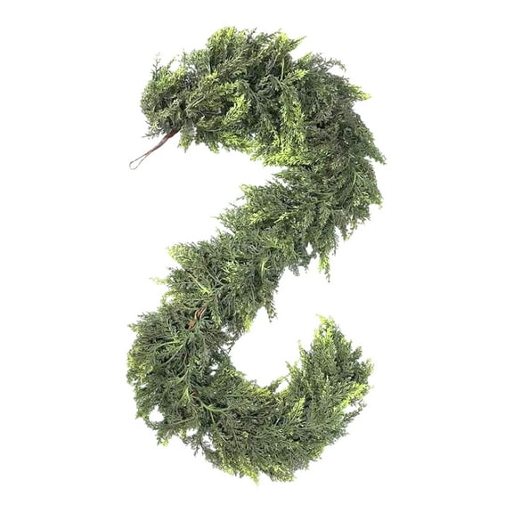 Real Touch Cedar Garland - Artificial Christmas Garlands Faux Green Cedar Fake Pine Needles Garland for Fireplace,Table, Stairs, Mantle, Window,Indoor Outdoor,Home,Holiday Decor