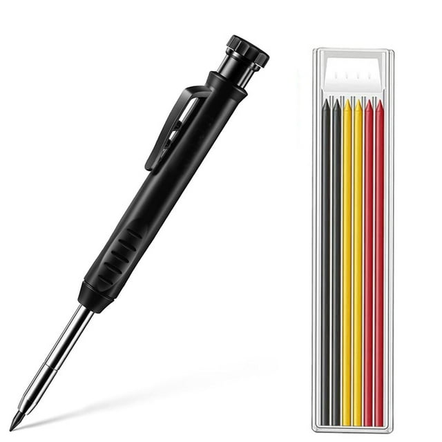 Solid Carpenter Pencil Set Woodworking Tools Mechanical Built-in Sharpener For Scriber Wood Floor Metal Marking Drawing Tool D-Set